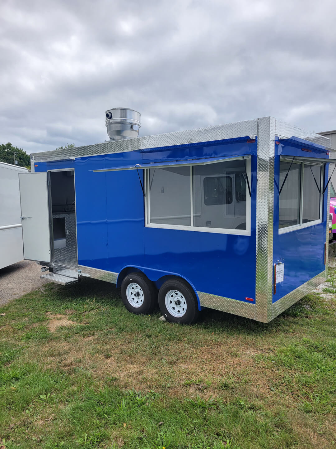 Custom blue truck wrap