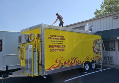 Custom Catering Trailer Exterior Finishing