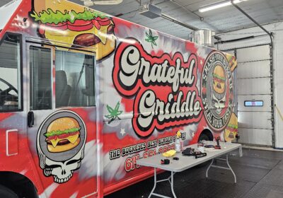 Colorful Burger Food Truck with Wrap