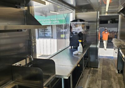 Stainless Steel Food Truck Service Counter and Prep Area