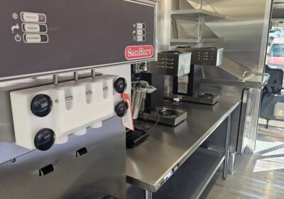 Soft-Serve Ice Cream Truck Interior with Stainless Prep Line