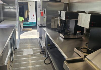 Full-Length Commercial Kitchen Layout Inside Ice Cream Truck